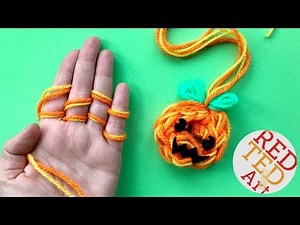 Finger Knitting Pumpkin Ornament DIY Kawaii Jack O'Lantern Decor DIY