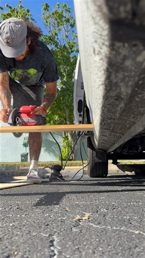 Sawing & sanding more wood for my camper van