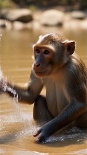 Monkey Took a Bath… and Loved It! 🐒🛁😂