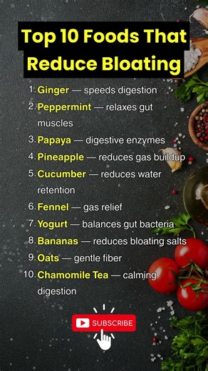 Top 10 Foods That Reduce Bloating