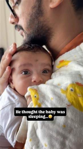 He thought the baby was sleeping😂😂#parentlife#sleepybaby#funnyfamily#babyreels#comedyshorts#baby