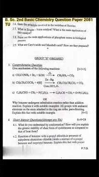 #bsc ll 2081 #regular #basic #chemistry (CHE. 201) #tu #exam #question #paper #shorts