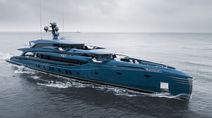 Watch: Royal Huisman’s Striking New Blue Superyacht ‘PHI’ Just Started Sea Trials