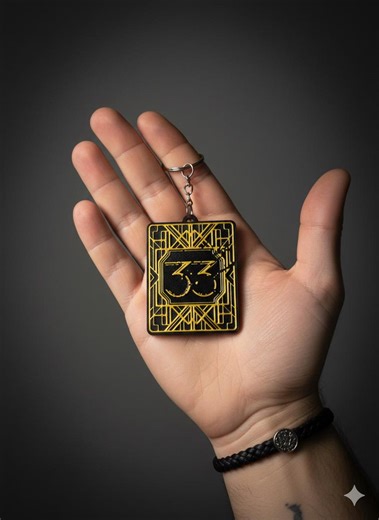 Expedition 33 Inspired Relic Keychain – Art Deco Black & Gold Design - Etsy