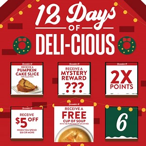 69 reactions | Hey Deli Dollars Members...and future Deli Dollars Members! Do you enjoy Jason's Deli & FREE rewards? Make sure you are signed up to be a part of our Deli Dollars Rewards Program December 12-December 23 for our 12 Days of Deli-cious! Take advantage of special daily deals just for you!  | Jason's Deli | Facebook