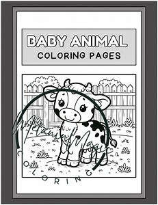 Kids Baby Animals Coloring Book, Adorable Animals Toddler Coloring Pages - Etsy