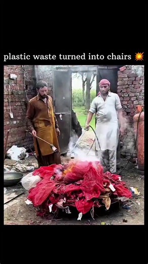 knowledge | science | Ai | Follow 💥) how recycled plastic waste is reshaped and molded into durable chair components inside a small-scale manufacturing setup. Heated... | Instagram