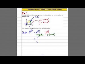C2 Integration (4) area between and curve and a line