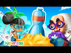 Let's CLEAN the beach! | Cartoons for Kids | SuperZoo