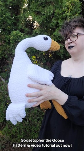 The pdf pattern & free video tutorial for Goosetopher the Goose are available now. Be warned, you may end up smitten! Oh well, there's worse things to be 😅🤷‍♀️🪿🥰 You can find the pdf crochet pattern on my website (GracefaceCreates dot com), Ravelry and Etsy and the free video tutorial is available on my YouTube channel. You can find links to all of these in my Bye-o. Go ahead and fall in love with a crocheted stuffed animal and join the amigurumi goose love club! 😁🪿❤️ Tags #gracefacecreate