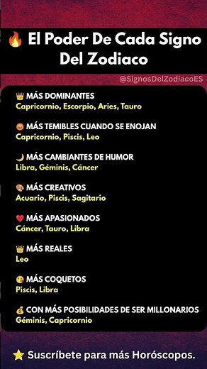 🔥 El Poder De Cada Signo Del Zodiaco #astrología #signoszodiacales #zodiacales #signos