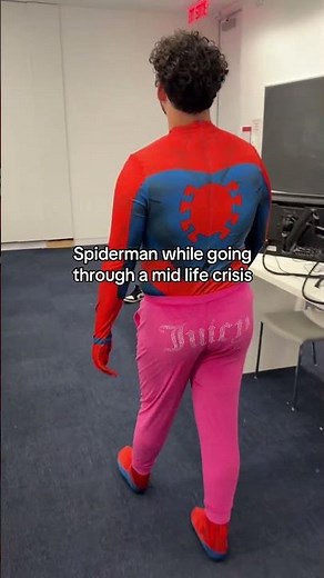 Spiderman wearing a Juicy couture pants