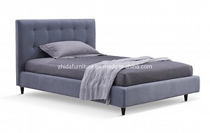 [Hot Item] Modern Simple Adult Single Bedroom Fabric Bed for Hotel Furniture