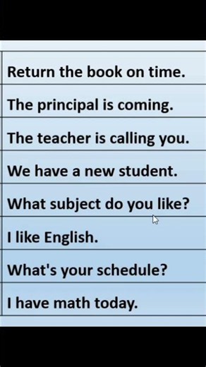 Learning English Sentences at School #english #english