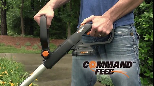 WORX Cordless String Trimmer & Lawn Edger, 12" Electric Weed Wacker with Command Feed, 20V Weed Eater with 5.5 LBS, 2 Batteries & Charger Included, WG163