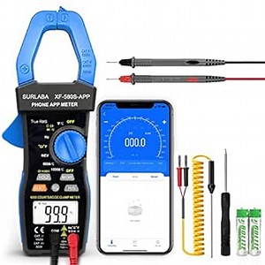 Bluetooth Clamp Meter, Digital Multimeter AC DC TRMS 6000 Count, Voltage Current Tester APP Supported, Auto Range NCV Volt Amp Capacitance Resistance Temperature Continuity Diode Frequency Test