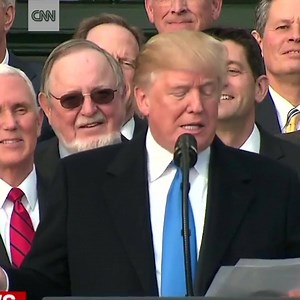 President Donald J. Trump celebrates tax bill: "We broke every record... It's the largest tax cut in the history of our country" http://cnn.it/2kR1uNn | CNN