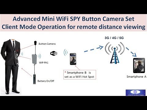 Set up mini Hidden SPY WiFi Button Camera for remote distance viewing
