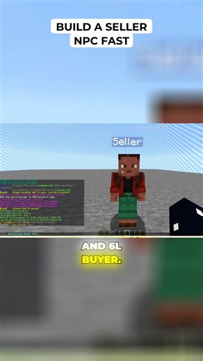 Build a Seller Npc really fast! #minecraft #minecraftsurvivalseriesepisode1