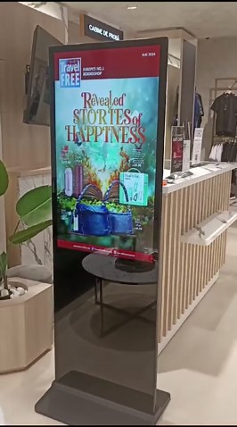 MWE 43 Inch Indoor Floor Standing Digital Signage Advertising Display Kiosk LCD Screen Commercial Totem Android System Vertical Poster with Auto Media Player