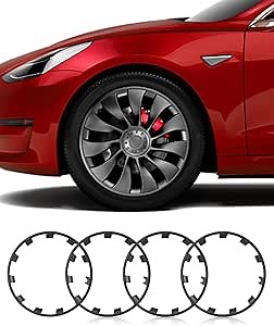 Model Y All-in-one Wheel Rim Protector for Tesla Model Y 21'' Uberturbine Wheel - Strips for Curb Rash Prevention - Set of 4 Rim Protector Easy to Install(Gunpowder,21'')