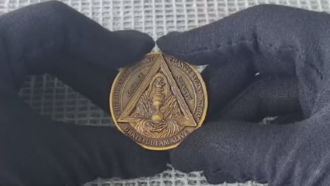 Grim Reaper and Serenity Prayer Recovery Sobriety Chip AA Medallion Sober Gift