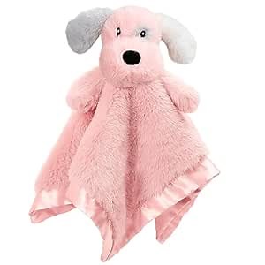 BEILIMU Puppy Baby Security Blanket for Toddler Infant Newborn Boys and Girls Soft Lovey Stuffed Animal with Plush Fabric and Satin Backing, Lovely Snuggle Toy, Pink 16 Inch