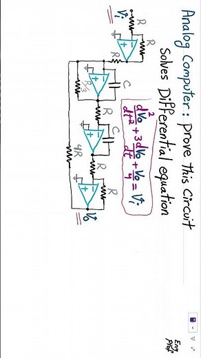 Analog Computer solving differential equation with Op Amp