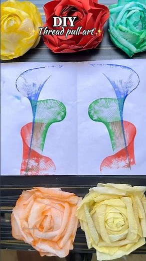 Easy beautiful thread painting😱🤩#diy #shorts #viralvideo #threadpainting #ytshorts #art #craft