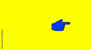 Hand pointing right icon animation with transparent background Alpha channel. 4K resolution loop animation.
