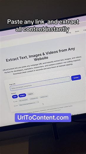 Extract all images videos text from any website