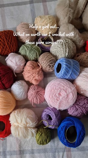 Seriously, what can I make??? 😩👀 #crochet #yarnscraps #crochetideas