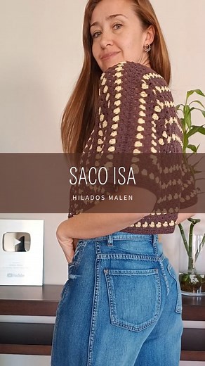 Hilados Malen ®️ on Instagram: "¡Nuevo tutorial gratis en Youtube! Saco Isa (Desplegá info👉) IN-CRE-I-BLE !!! Con 1 sola pieza hacemos este saco!! Ideal para principiantes o para las que buscan un tejido relajado 100% y casi sin costuras 🔥 Usé nuestro hilo de algodón peinado finito y crochet 4 mm Combo con los mismos colores que usé yo $11.900 Pedinos catálogo y asesoramiento por WhatsApp Para ver el video hay que ir a YouTube y buscar 🔎 "HILADOS MALEN SACO ISA" o podés acceder desde nuestras