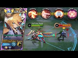 TUTORIAL: LESLEY NEW TRIPLE TRUE DAMAGE COMBO!! (PASSIVE + 1ST SKILL + CANCEL ULTI) = 100% HP KILL!🔥