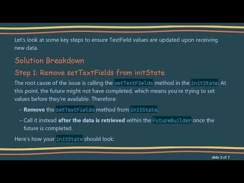 How to Update TextField Values in Flutter with FutureBuilder