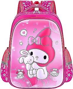 Cute Cartoon Backpack, Novelty 3D Backpack Waterproof Cartoon Schoolbag for Students Casual Travel Boys & Girls Backpack(Pink), 15in