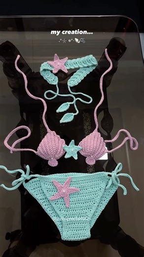 Crochet by Neha Khan 🎀 on Instagram: "Crochet baby bikini set 𖦹°·𓇼"