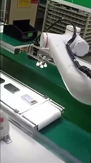 #Collaborative #robot mobile phone assembly line, work with screwdriver machine #handling #assembly
