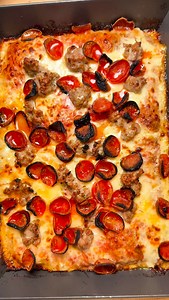 Happy Pizza Friday everyone🙌🍕Made this for a friend’s football party. It was DSP bulk sausage and cup and char pepperoni. I par baked it first for about 10 minutes in the oven, then added my shredded mozzarella and some Vermont cheddar cheese. Served it with some Calabrian honey. Can’t go wrong with this combo. #pizzalover #dsp #asmr #pizzaislife | Seanspizza