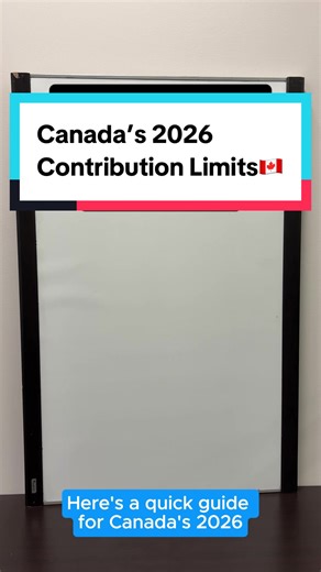 Stop scrolling, these are Canada’s 2026 contribution limits. 📌Save this and follow for simple Canadian money tips. #Finance #Tax #Savings #CanadianTiktok #MoneyTok