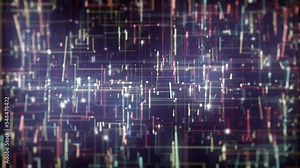 Abstract Digital Data Technology Background/ 4k animation of an abstract high technology wallpaper background visual fx of data lines and particles zooming in with ambient occlusion and depth of field Stock Video