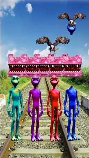 equal dame tu cosita 5 different colors aliendance vs pac man & train driver tom #funny #shorts