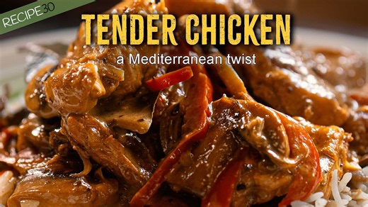 Creamy Chicken with Peppers, Mushrooms & Sherry Sauce