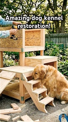 New vs. Old! This dog house transformation is absolutely INSANE #doghouse #buildup