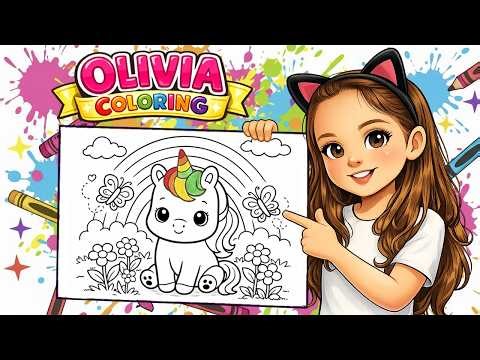Coloring a Cute Unicorn and Rainbow 🌈🦄 | Fun Kids Coloring Activity
