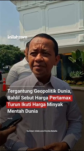 Menteri Energi dan Sumber Daya Mineral (ESDM) Bahlil Lahadalia memastikan harga bahan bakar minyak (BBM) nonsubsidi, termasuk Pertamax, akan terus mengikuti dinamika harga minyak mentah dunia. Sementara untuk harga BBM subsidi dipastikan tidak akan mengalami kenaikan. Bahlil menjelaskan penyesuaian harga yang dilakukan badan usaha penyedia BBM merupakan konsekuensi dari mekanisme pasar. Di mana, mereka mengacu pada pergerakan harga minyak dunia. - Selengkapnya kunjungi website dengan klik link d