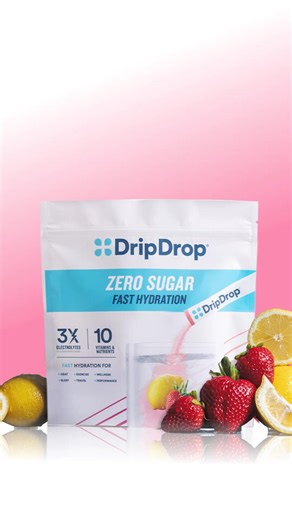 Balanced electrolytes for daily wellness. DripDrop is now available in NEW zero sugar single-flavor packs: 🍓 Zero Strawberry Lemonade 🍒 Zero Cherry Limeade Get your Drip on Amazon or dripdrop.com | DripDrop