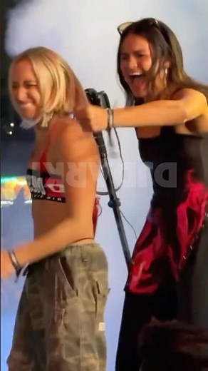 Rave girls in techno festival with Women Dj
