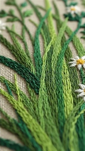 grass Embroidery work 🪴