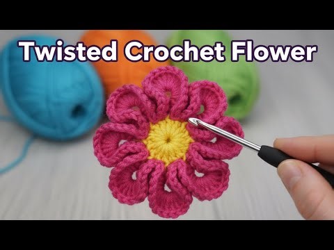 How to Crochet a Twisted Flower | Easy Spiral Flower Pattern
